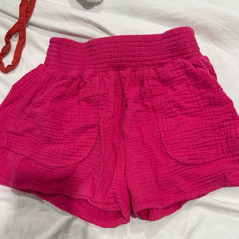 Forever 21 Hot Pink High Waist Gauze Shorts